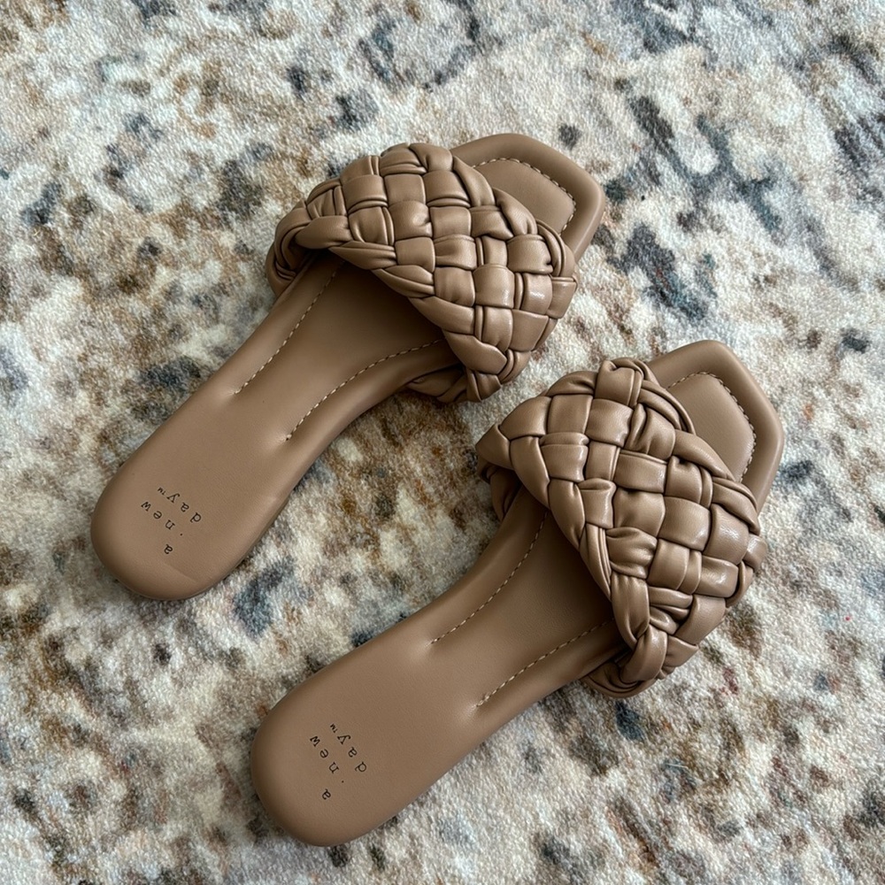 Braided tan sandals